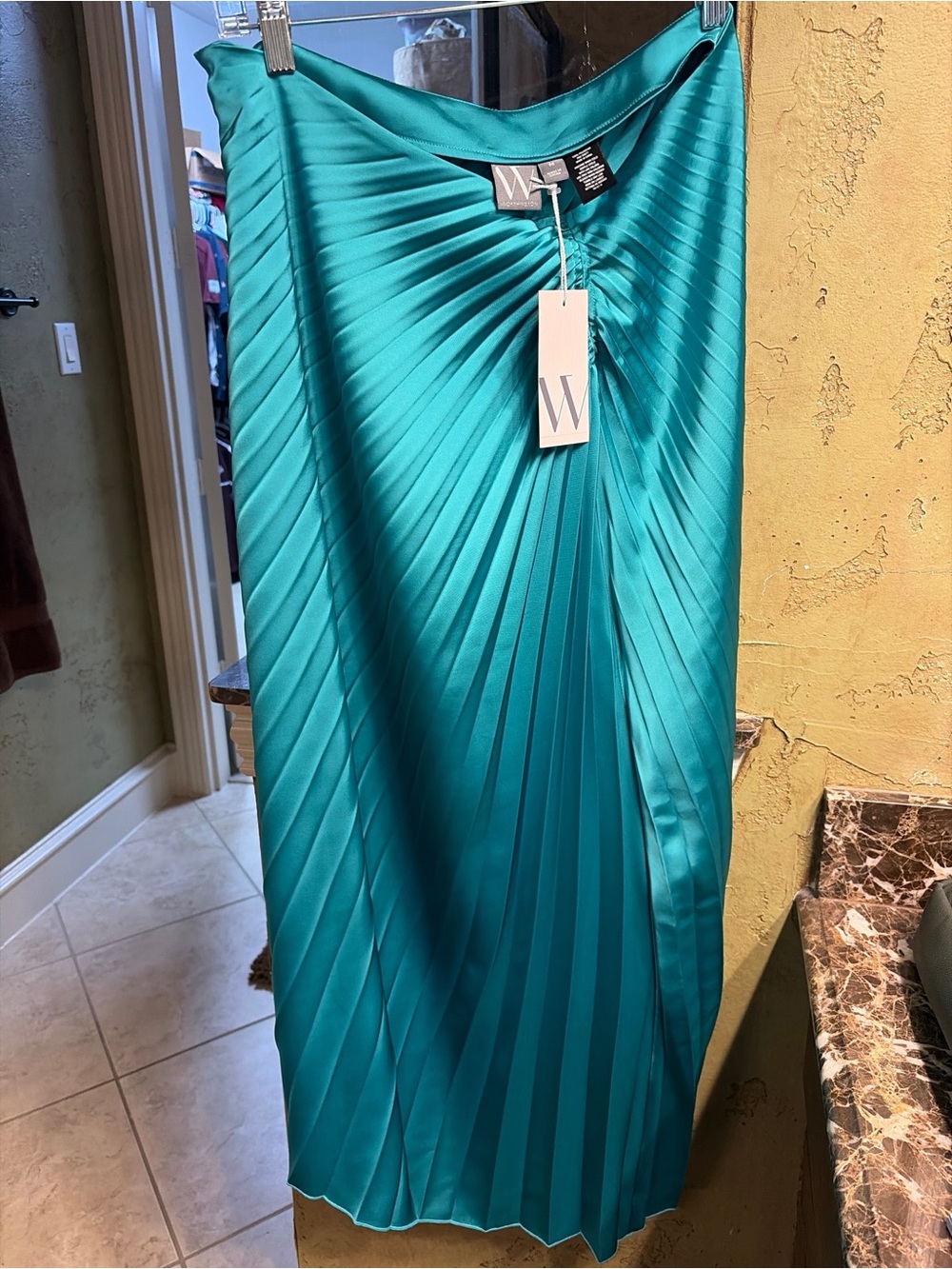 Worthington Teal Pleated Midi Skirt - Picture 2 of 6